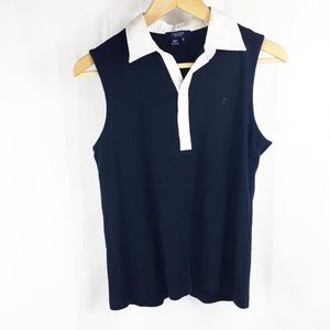 Chaps preppy sleeveless collared tennis top